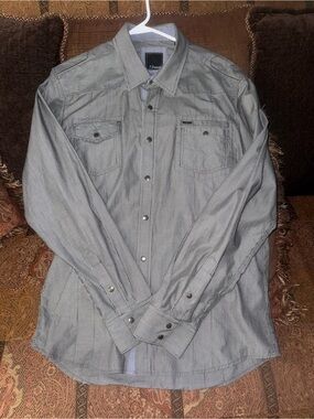 7 Diamonds  Large
Snap Front Pinstripe Long Sleeve Shirt - Blue/White